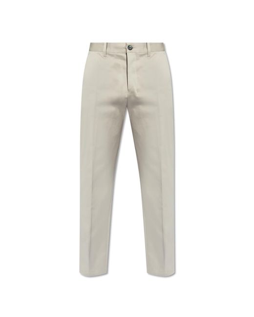 AMI Gray Creased Trousers With Logo, for men