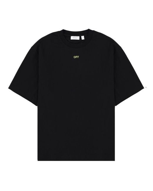Off-White c/o Virgil Abloh Black T-Shirt With Logo Cotton T-Shirts for men
