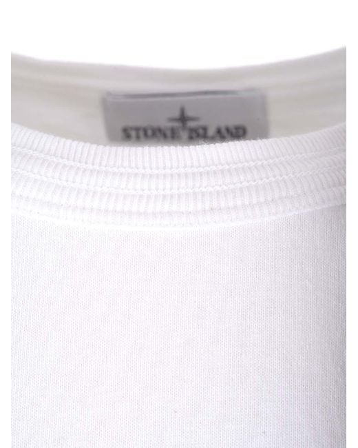 Stone Island White Marina Old Treatment T-Shirt for men