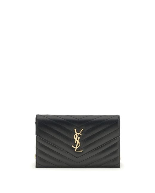 Saint Laurent Black Cassandre Mini Shoulder Bag