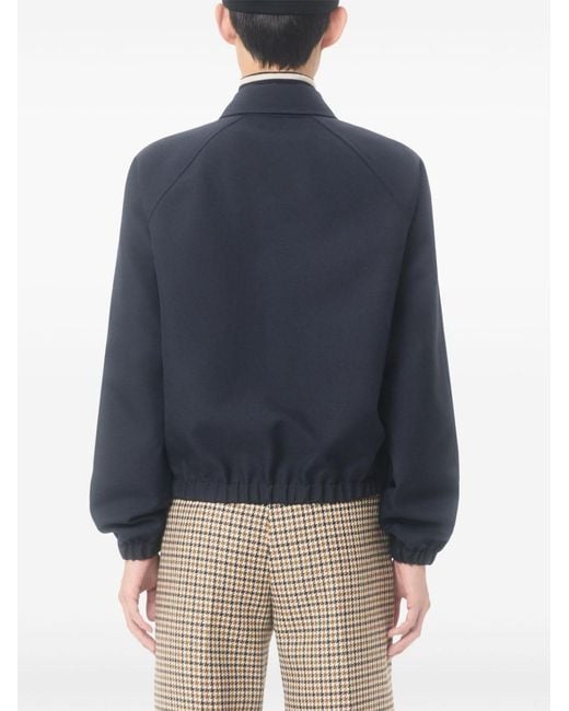 Valentino Blue Vgold Wool Blend Blouson Jacket for men