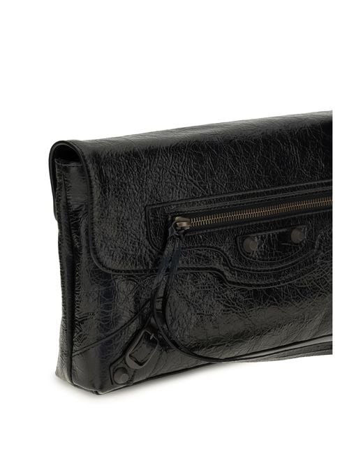 Balenciaga Black Le City Clutch Lambskin Lamb Ovis Aries Clutches