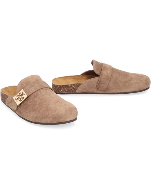 Tory Burch Brown Mules Mellow River Rock- Rock/ Sandal