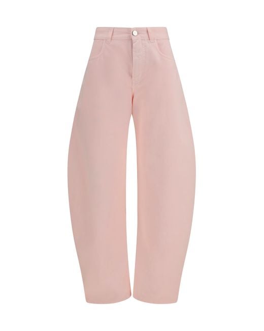 Alaïa Pink Jeans Barrel Cotton