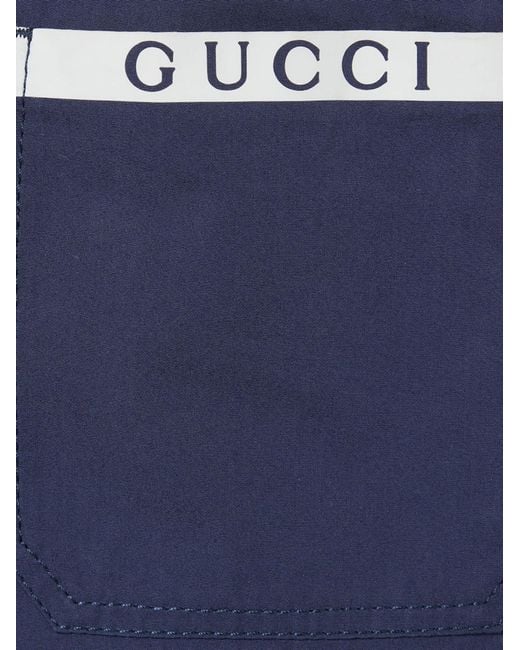 Gucci Blue Cotton Pants Trousers for men