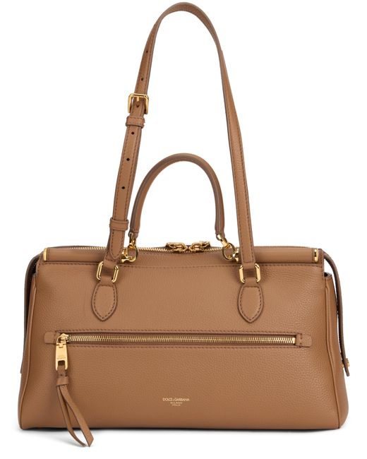 Dolce & Gabbana Brown Leather Tote Bag Calfskin