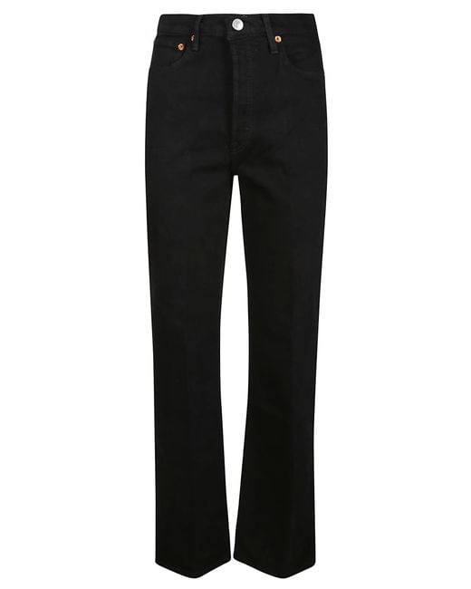 Re/done Black 90S High Rise Loose Jeans