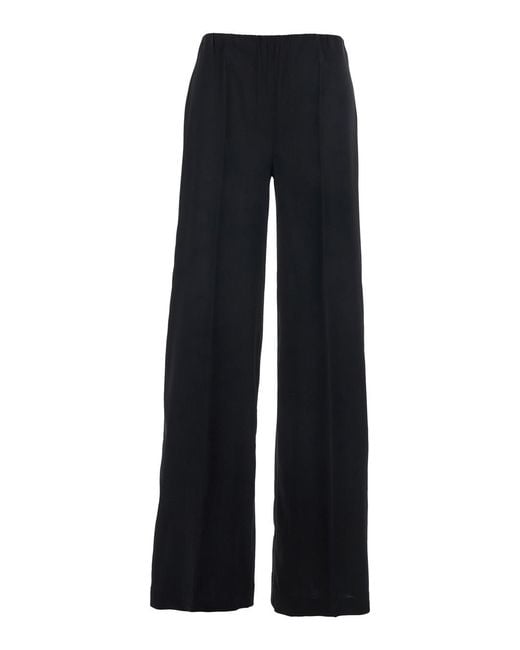 Jucca Black Pants With Elastic Waistband Trousers