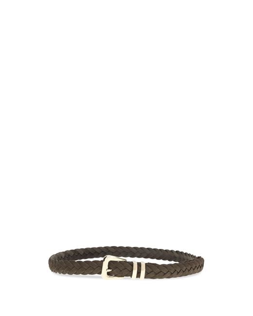 Brunello Cucinelli White Leather Woven Belt Calf Bos Taurus E Braces for men