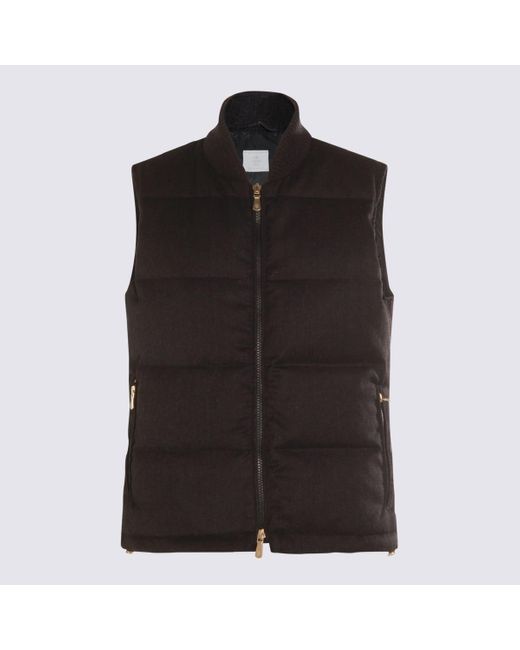 Eleventy Black Wool Down Jacket