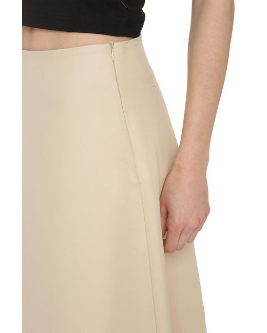 Bottega Veneta Natural Cotton Midi Skirt