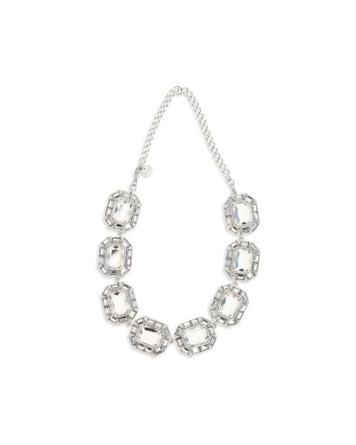 Self-Portrait White Crystal Necklace Brass Necklaces