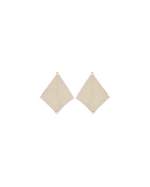 Rabanne White Pixel Chainmail Earrings Brass