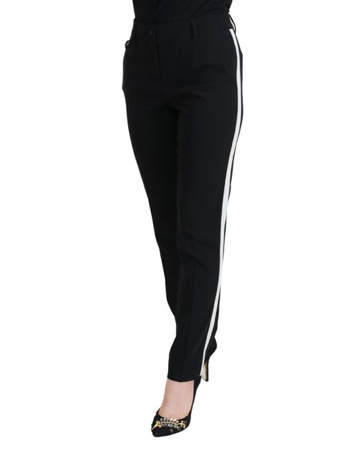 Dolce & Gabbana Black Wool Trousers Straightleg Style
