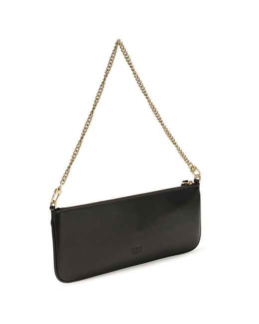 Pinko Black Shoulder Bag Horizontal Flat Leather-Antique/Antique Calf (Bos Taurus) Wallets & Purses