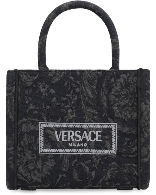 Versace Black Athena Mini Tote Bag Polyamide