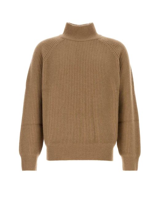LeKasha Natural Camel Cashmere Lette Sweater for men
