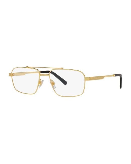 Dolce & Gabbana Metallic Eyeglasses Rectangle Full Rim, Frame And Clear Demo Lenses Lens Dg134502 for men