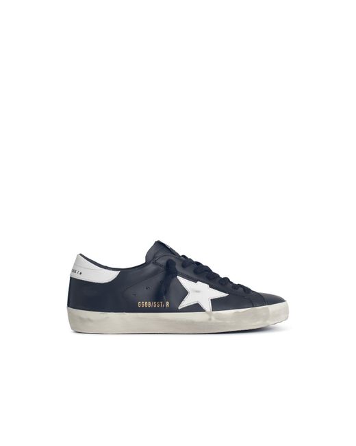 Golden Goose Deluxe Brand Blue 'Super-Star Classic' Leather Sneakers for men