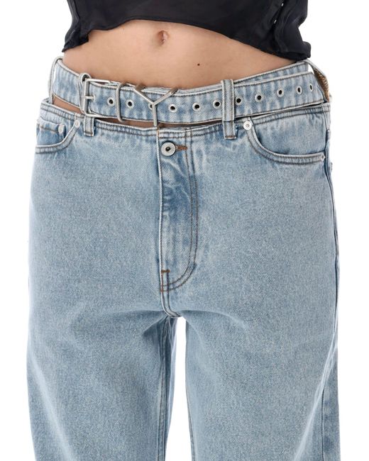 Y. Project Blue Y Belt Jeans for men