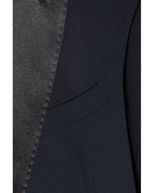 Emporio Armani Blue Peak-lapels Single-breasted Suit for men