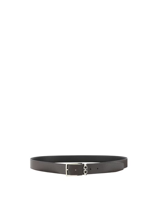 Ferragamo White Reversible Belt Calf Leather Bos Taurus E Braces for men