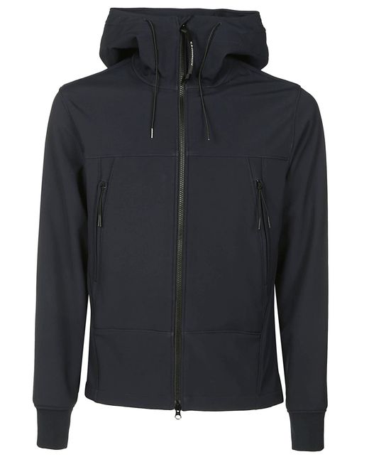 C.P. Company Goggle Hood Zip Hoodie in Blue for Men | Lyst