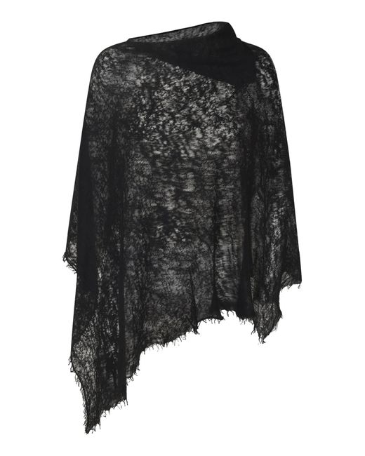Mirror In The Sky Black Fringed Poncho