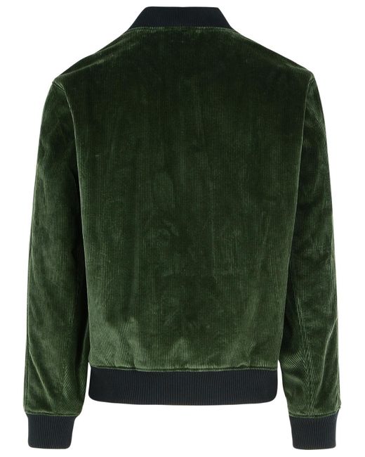 Maison Kitsuné Green Teddy Cotton Bomber Jacket for men