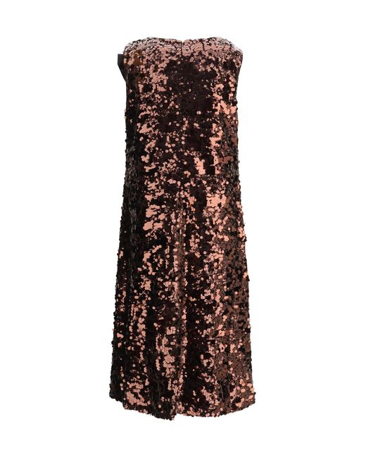 Ganni Black Midi Dress Sequin Recycled Polyester