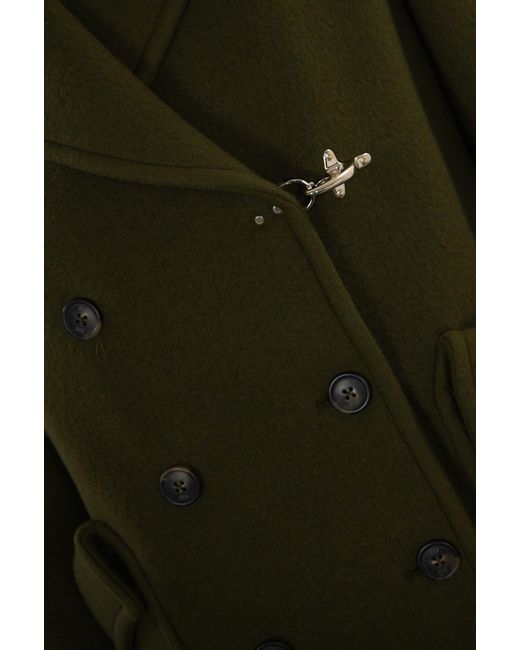 Fay Green Wool And Cashmere Peacoat