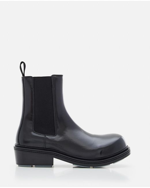 Bottega Veneta Black Ankle Boot Leather Gloss Vinyl for men