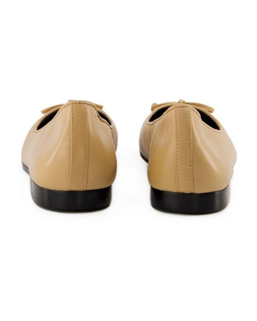 Tory Burch Natural Cap Toe Ballerinas
