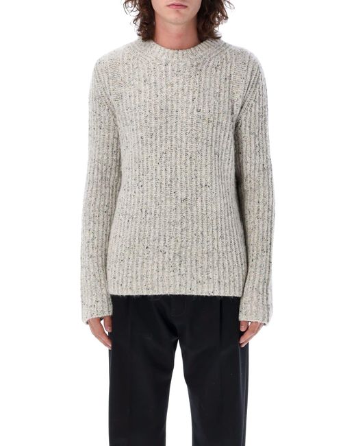 Jil Sander Gray Cable Knit Sweater for men