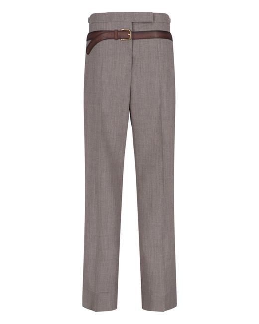 Prada Gray Tailored Wool-Blend Trousers