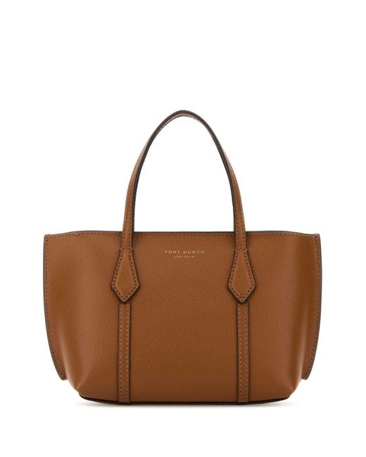Tory Burch Brown Biscuit Leather Mini Perry Handbag