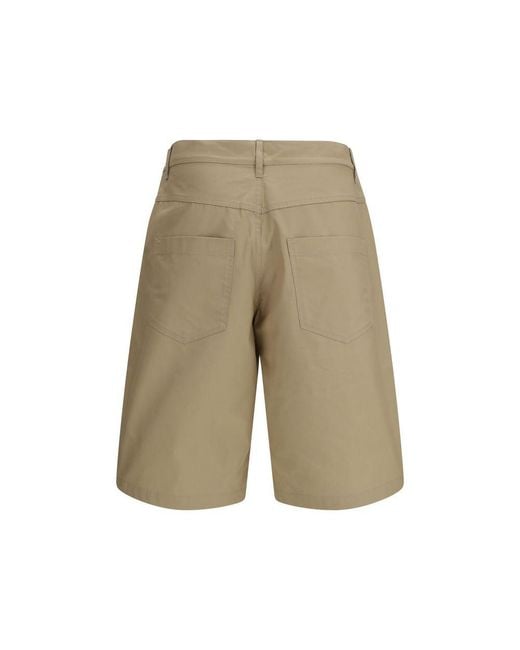 Moschino Natural Beige Cotton Bermuda Shorts for men