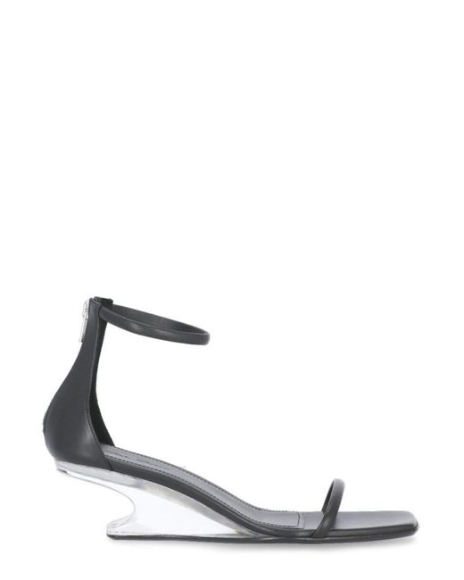 Rick Owens White Cantilever Zipped Heel Sandals