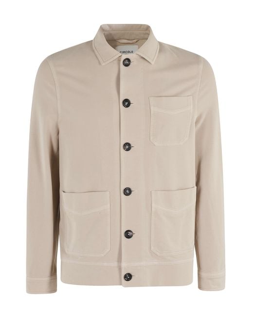 Circolo 1901 Natural Overshirt Tess. Felpa Cotton Elasthan Giacca for men