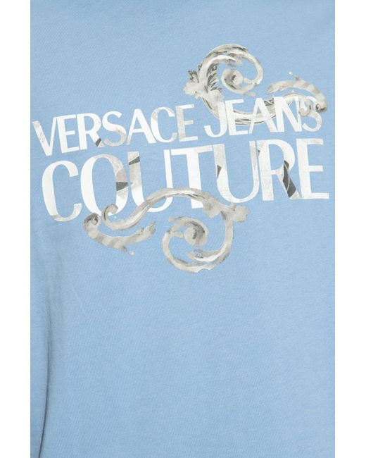 Versace Blue Printed T-shirt, for men