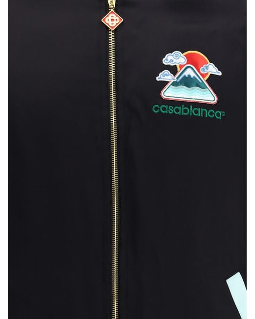 Casablanca Blue Two-Tone Satin Bomber Jacket for men