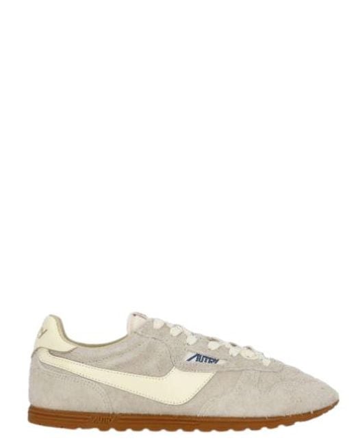 Autry White Flat Shoes Suede Upper