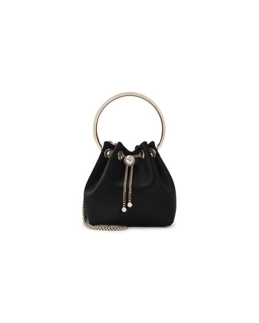 Jimmy Choo Black Bon Bon Satin Handbag