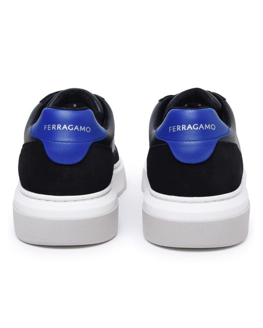Ferragamo Blue 'cassina' Leather Blend Sneakers for men