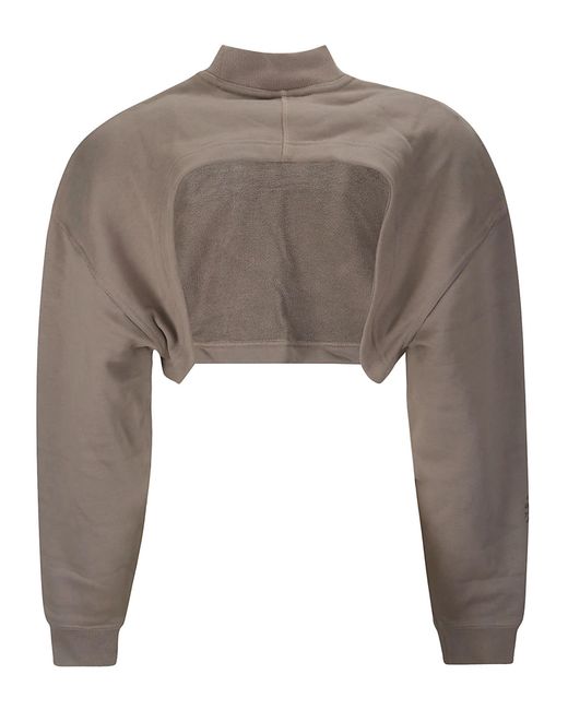 Adidas By Stella McCartney Brown Truecasuals Cut Out Detailed Cropped Sweatshirt