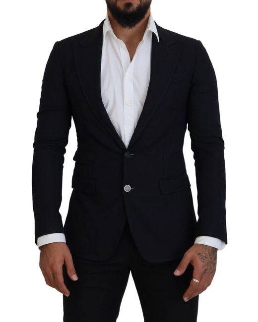 Dolce & Gabbana Blue Elegant Single-Breasted Blazer for men