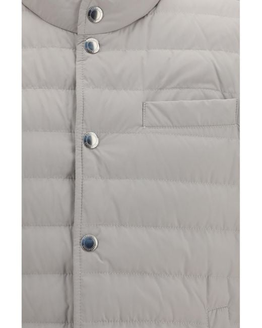Brunello Cucinelli Gray Sleeveless Padded Gilet Polyester Blazers E Vests for men