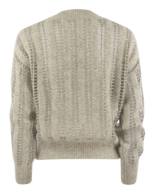 Brunello Cucinelli Multicolor Wool And Mohair V-Neck Sweater