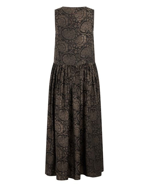 Uma Wang Multicolor Long Dress-Tan Viscose