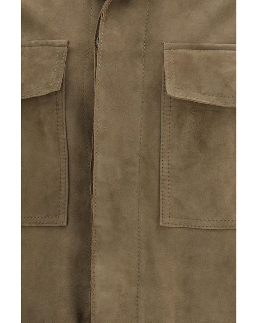 D'Amico Green Goat Suede Jacket Goatskin/Hircus Goatskin for men